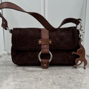 Kipling Brown Suede Shoulder Bag